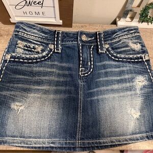 Miss Me Blue Denim Skirt